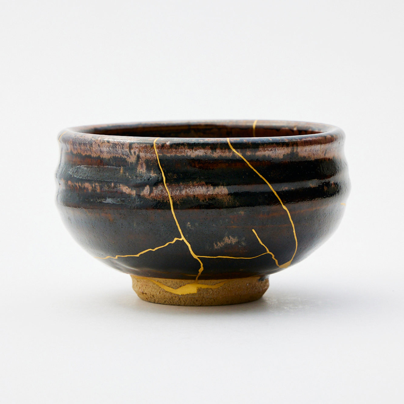 KINTSUGI Tea Ceremony Heritage: Dark Brown Matcha Bowl|Food Safe
