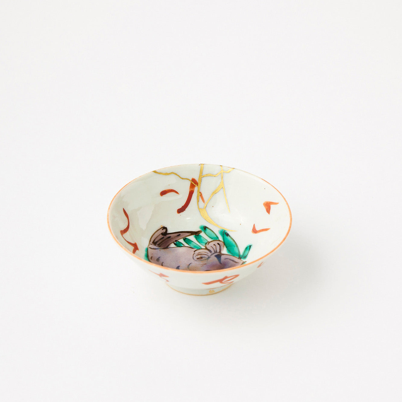 KINTSUGI  Lucky Sea Bream Kutani-Yaki Sake Cup – Symbol of Celebration and Good Fortune– A Masterpiece from Ishikawa, Japan