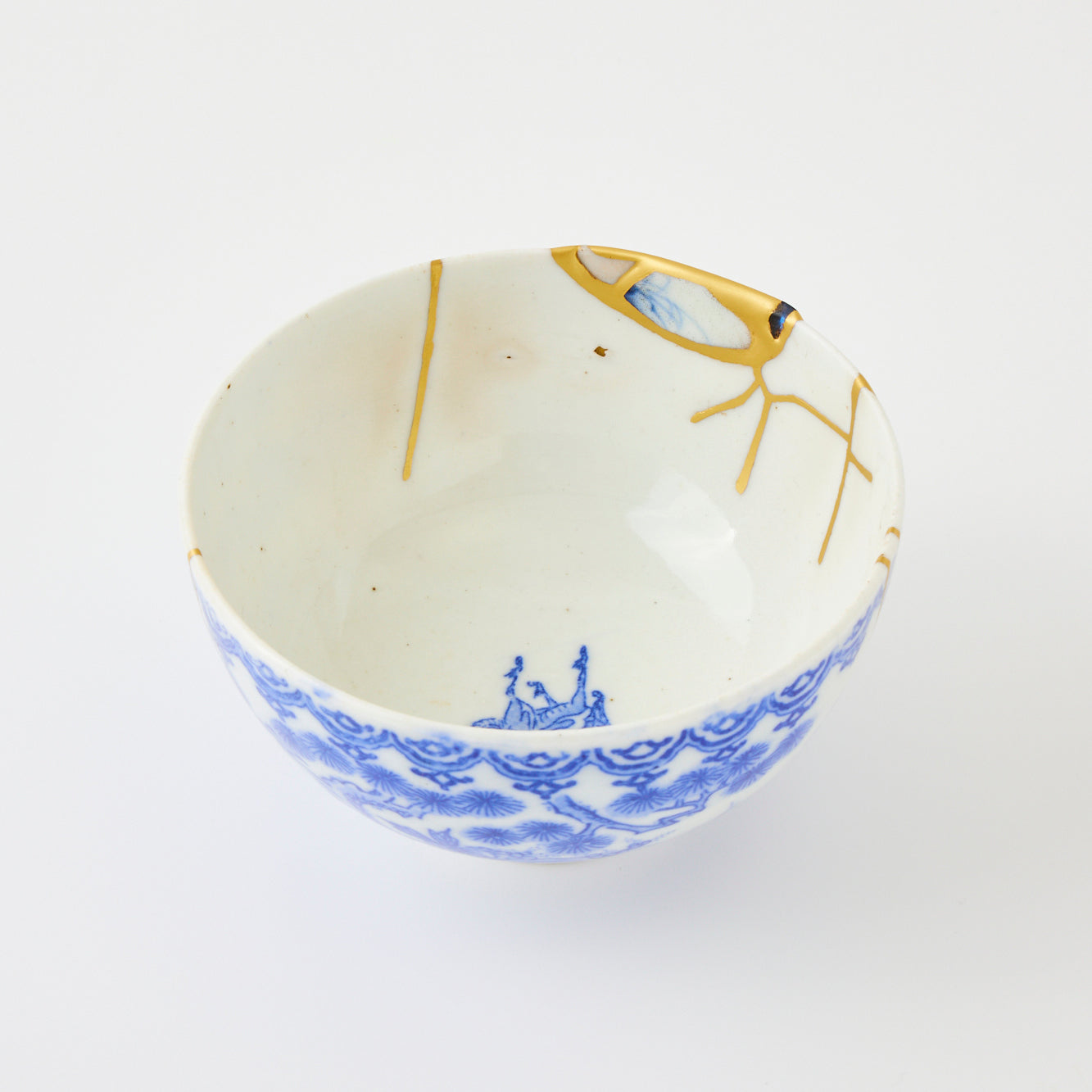 KINTSUGI Yobitsugi Chawan with a Single Blue Accent|Available at Asakusa Studio