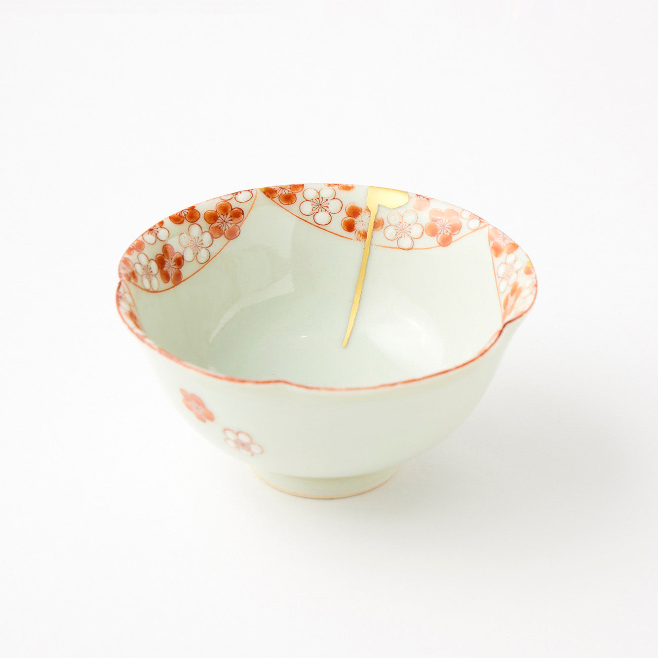 KINTSUGI Flower-patterned Small Dish with Gold|Food Safe