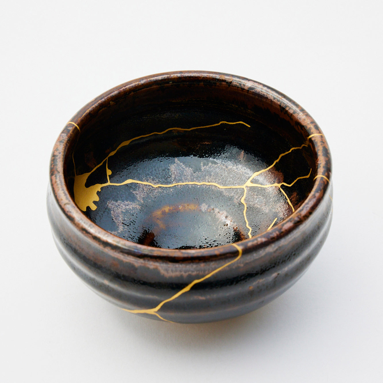 KINTSUGI Tea Ceremony Heritage: Dark Brown Matcha Bowl|Food Safe