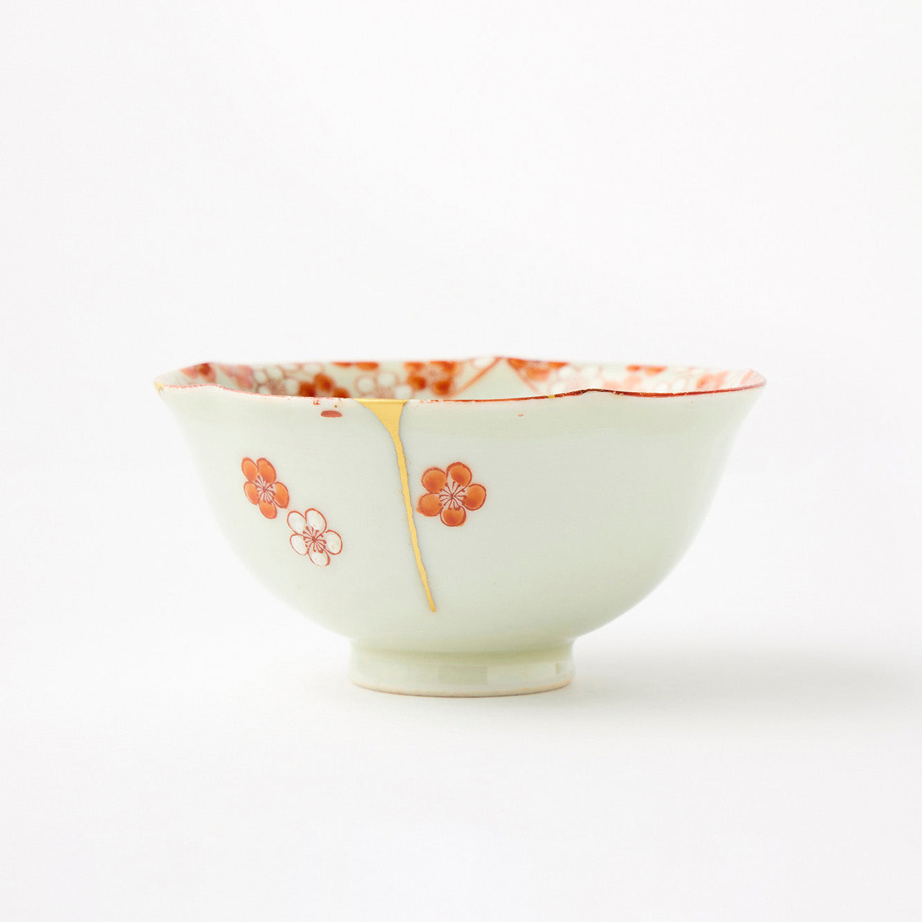 KINTSUGI Flower-patterned Small Dish with Gold|Food Safe
