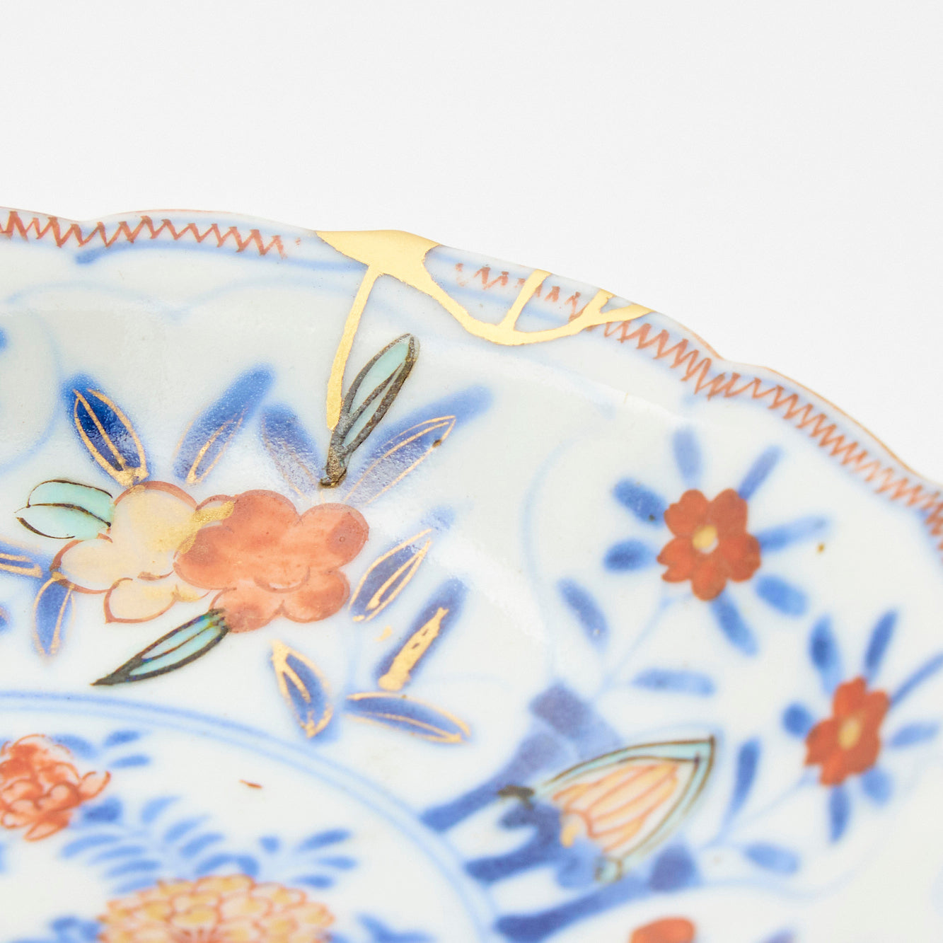 KINTSUGI Floral Basket Imari Small Dish|Food Safe