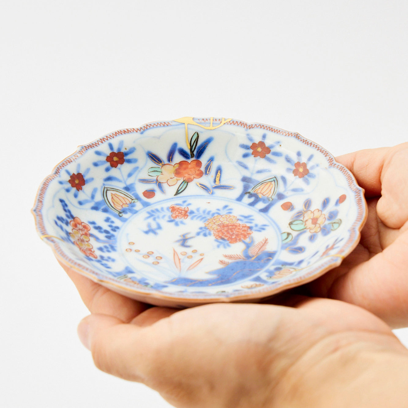 KINTSUGI Floral Basket Imari Small Dish|Food Safe