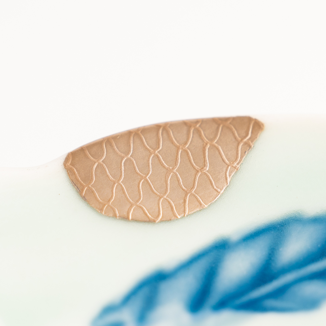 KINTSUGI Silver Repair Plate with Weave Maki-e|Available at Asakusa Studio