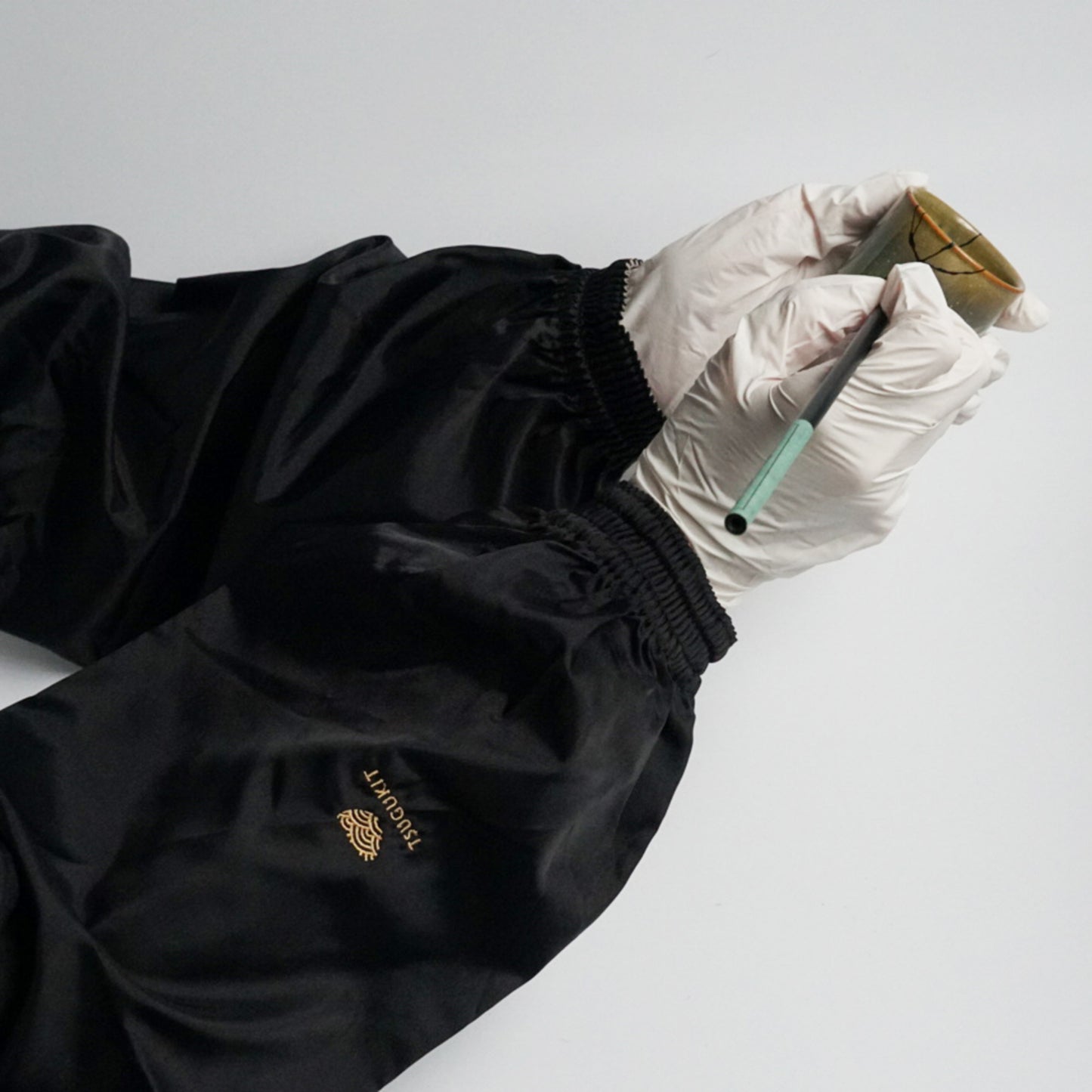 Arm Cover for Kintsugi Repair and DIY【Long Size】Water Repellent Black Nylon Polyester Cotton