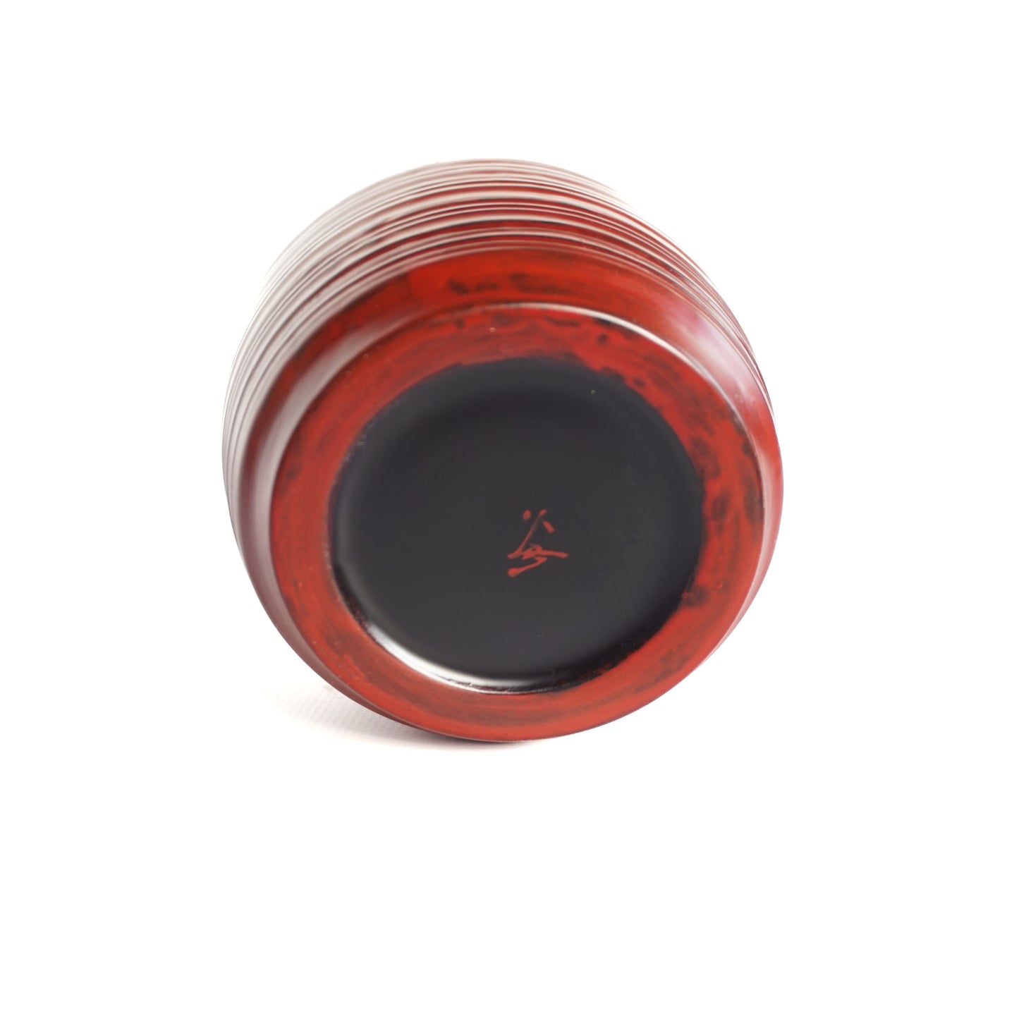 Textured Red Lacquered Cup for Soba - Handcrafted in Japan by Lacquer Master Yagi