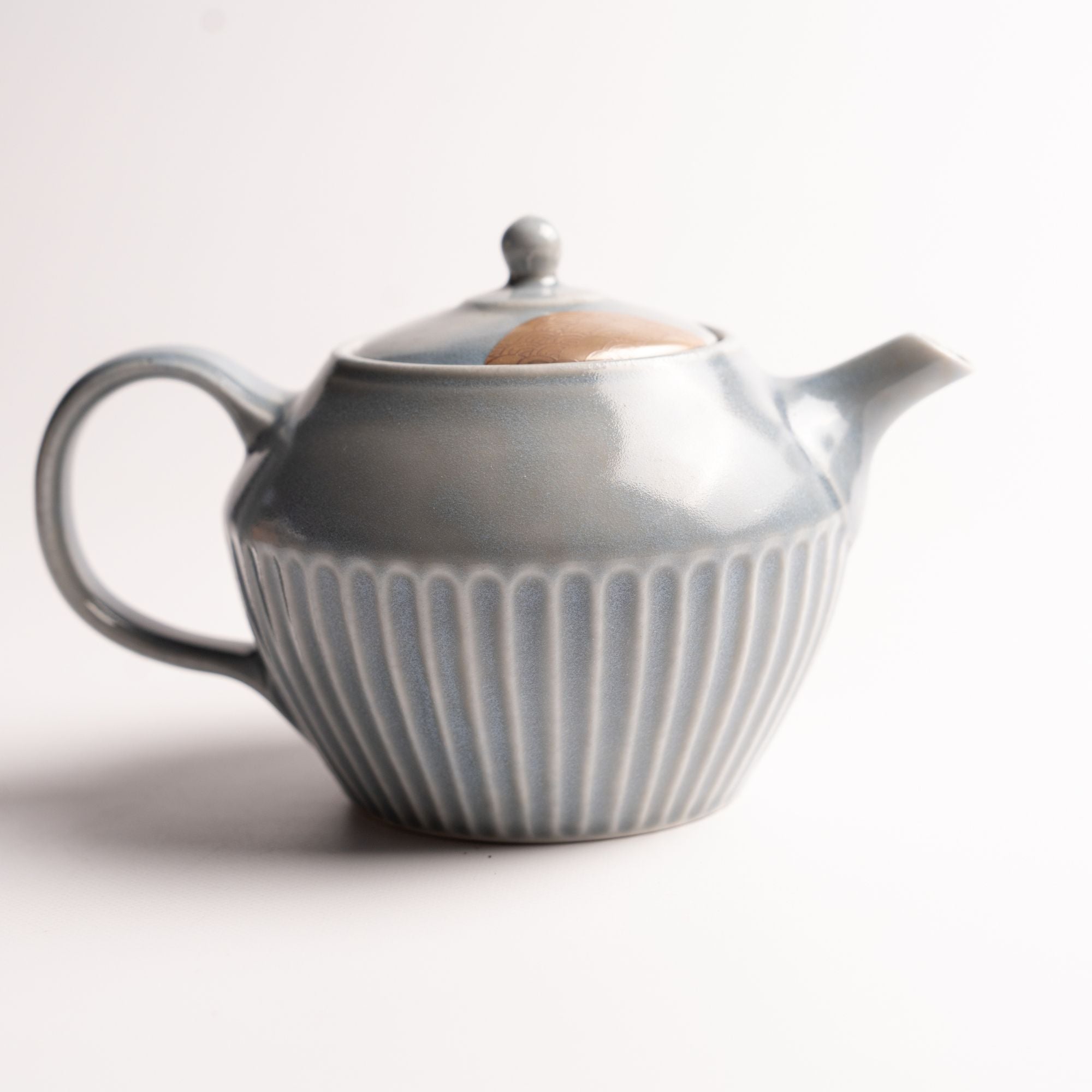 SILVER-TSUGI Teapot with Blue Ocean Wave Maki-e – Traditional Kintsugi ...