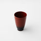 Tall Red Urushi Lacquer Sake Cup by Shigeki Yagi – A Masterpiece from Ishikawa, Japan