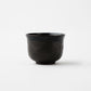 Small Black Urushi Lacquer Sake Cup with Silver Wave Design by Shigeki Yagi – A Masterpiece from Ishikawa, Japan