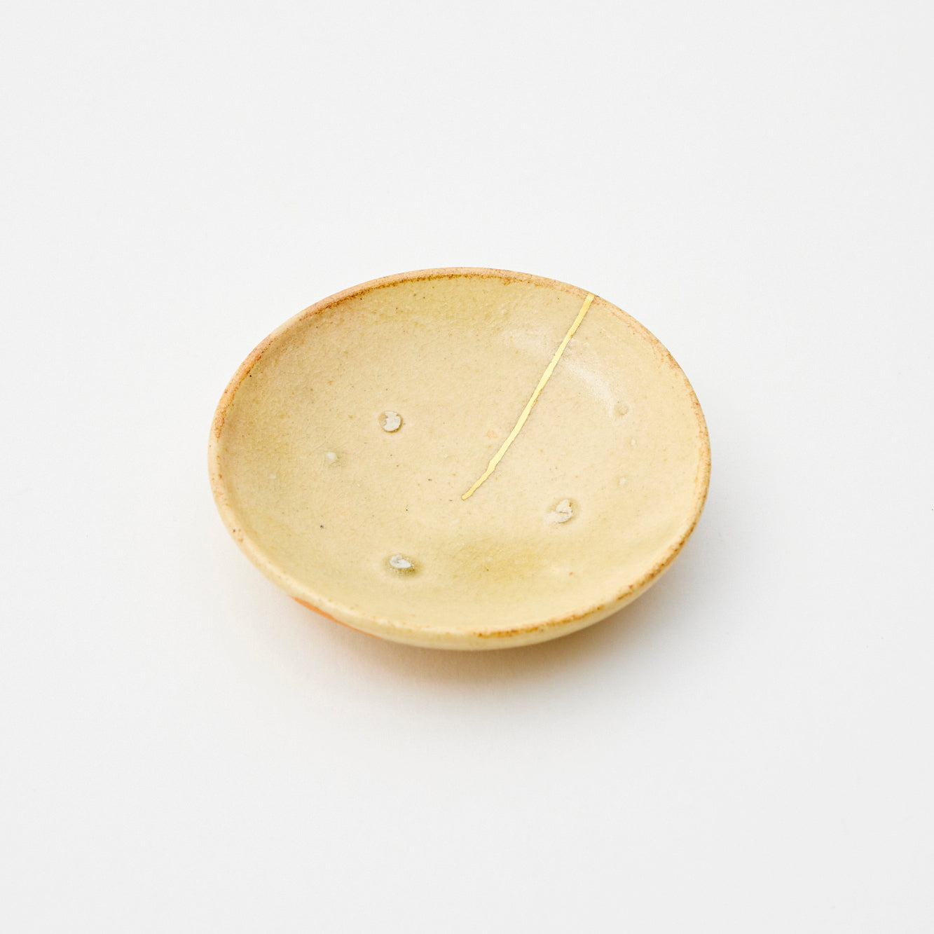 KINTSUGI Guardian of Light Stacked-Fired Sand Yellow Lamp Saucer｜Food Safe