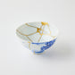 KINTSUGI Tea Bowl with Blue Landscape and Cloud-like Gold Repairs｜Available at Ebisu Studio