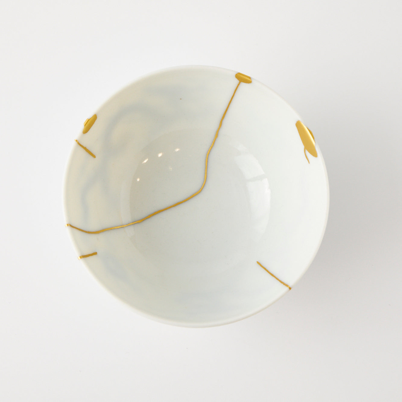 KINTSUGI Blue-and-White Porcelain Mini Bowl with Ascending Dragon