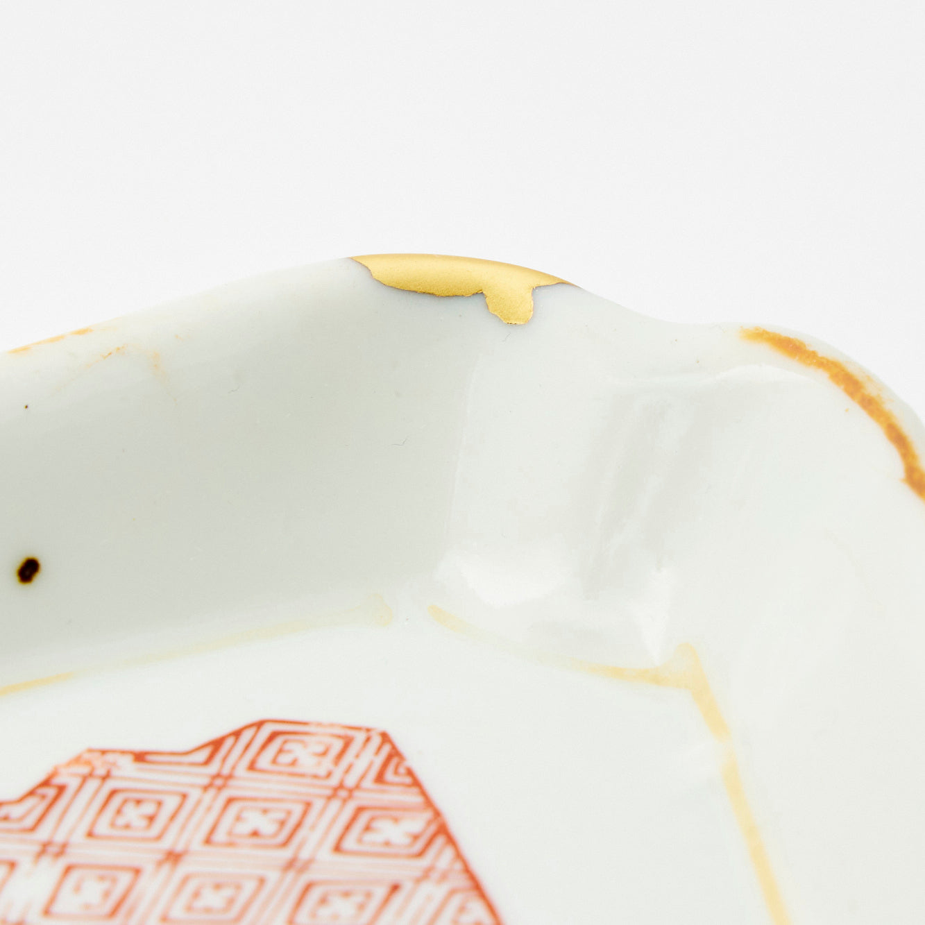 KINTSUGI Willow-Yakatabune Diamond Small Plate｜Food Safe