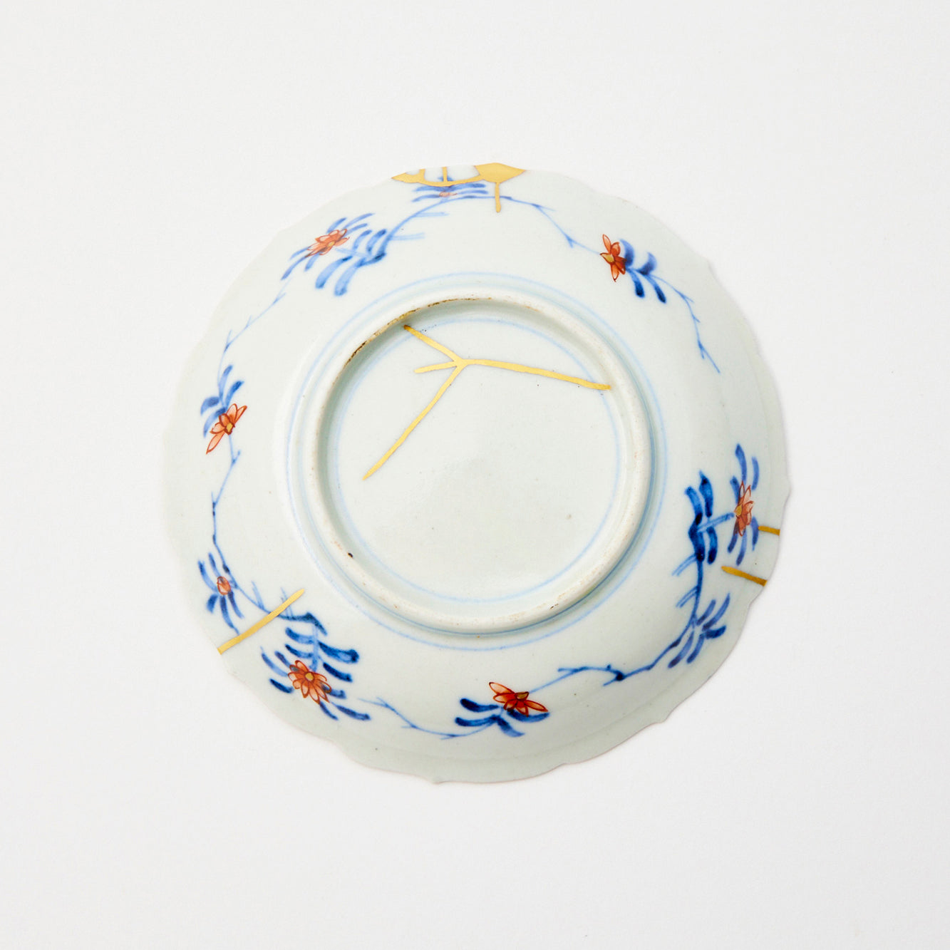 KINTSUGI Floral Basket Imari Small Dish｜Food Safe