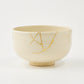 KINTSUGI Cream Glazed Matcha Bowl with Blue Plum Blossoms – Kutani Ware｜Available at Ebisu Studio