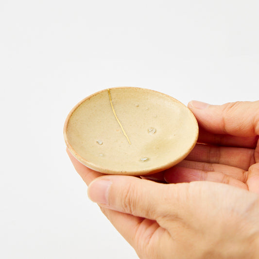 KINTSUGI Guardian of Light Stacked-Fired Sand Yellow Lamp Saucer｜Food Safe