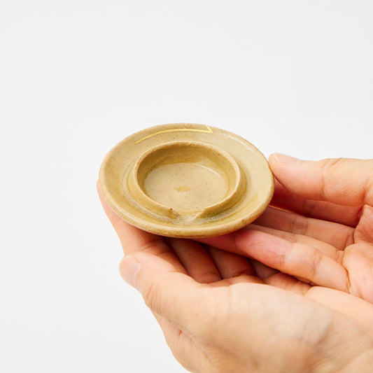 KINTSUGI Guiding Light Sand Yellow Lamp Saucer｜Food Safe