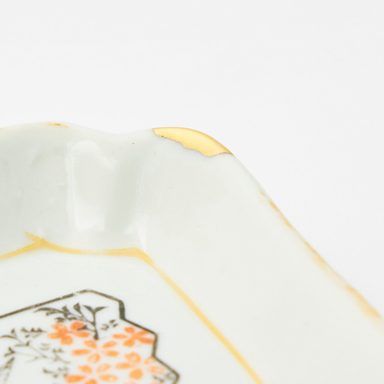 KINTSUGI Willow-Yakatabune Diamond Small Plate｜Food Safe