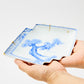 KINTSUGI Imari Blue Pine Diamond Plate with Gold Seamsd｜Food Safe