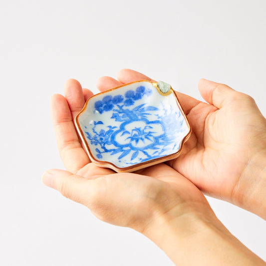 KINTSUGI Yobi-tsugi Jade Pebble Gold-Jointed Small Plate｜Food Safe