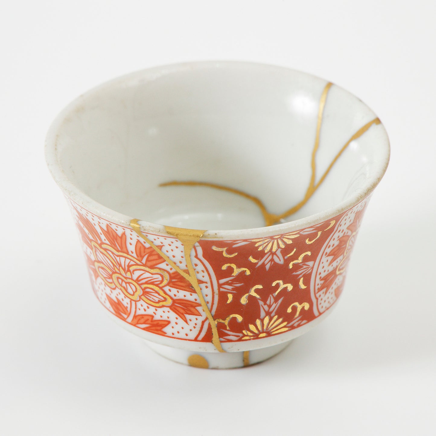 KINTSUGI Kutani Ware Hachiro Sake Cup by Shigeki Yagi, Ishikawa