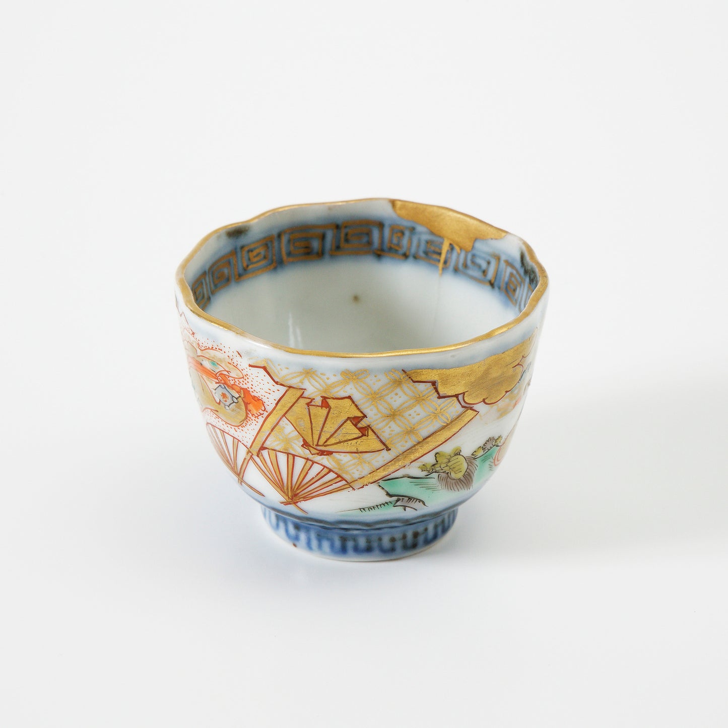 KINTSUGI Colored Porcelain Spring Orchid at the Early Meiji Period by Shigeki Yagi, Ishikawa