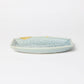 KINTSUGI – Celadon Plate with Chidori and Seigaiha in Gold｜Available at Ebisu Studio