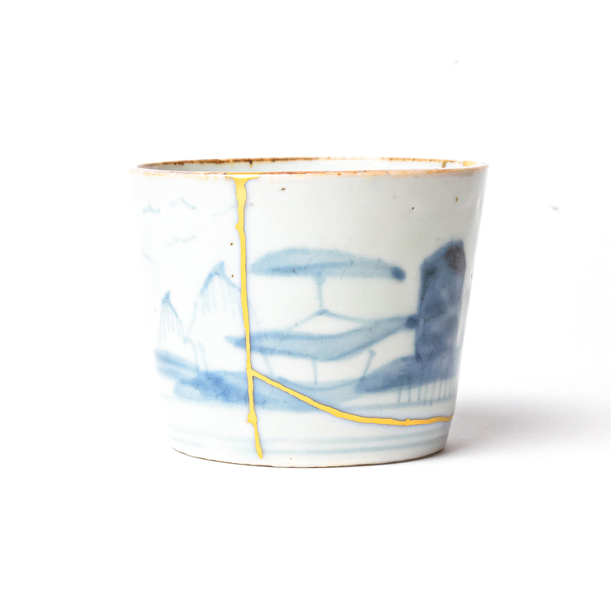 KINTSUGI – Soba Cup with Harbor Town and Boats｜Available at Ebisu Studio
