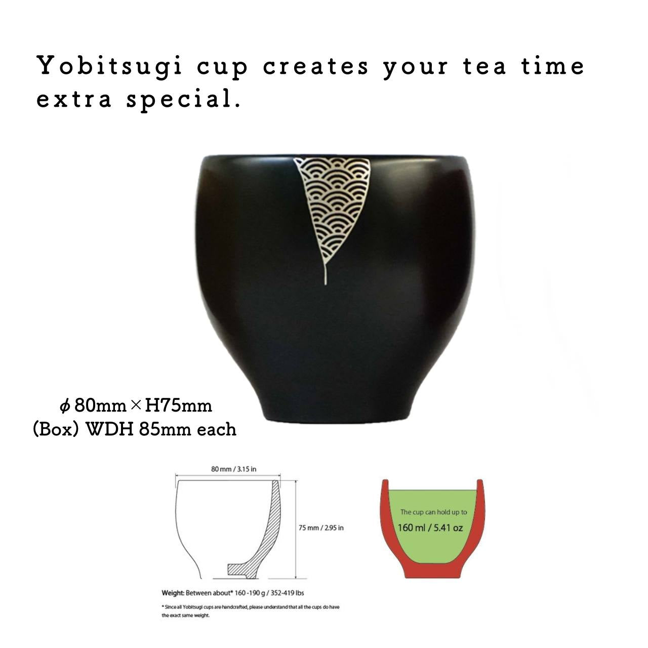 Yobitsugi Cup - Black Lacquered Cup Handcrafted in Japan
